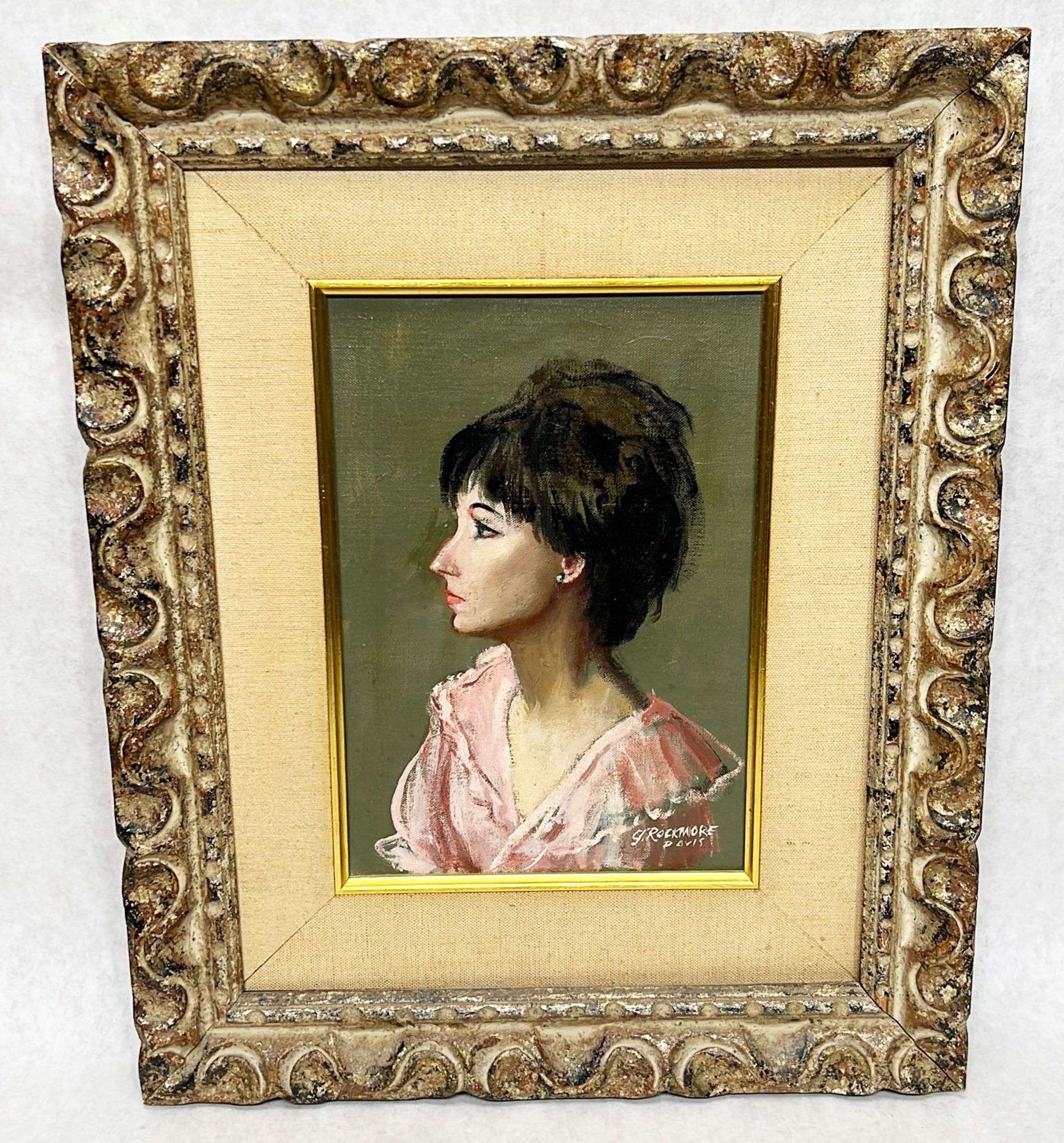 Appraisal: Gladys Rockmore Davis oil painting portraitMid thC Obituary news clipping