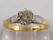 Appraisal: A yellow metal tests carat gold diamond solitaire ring the