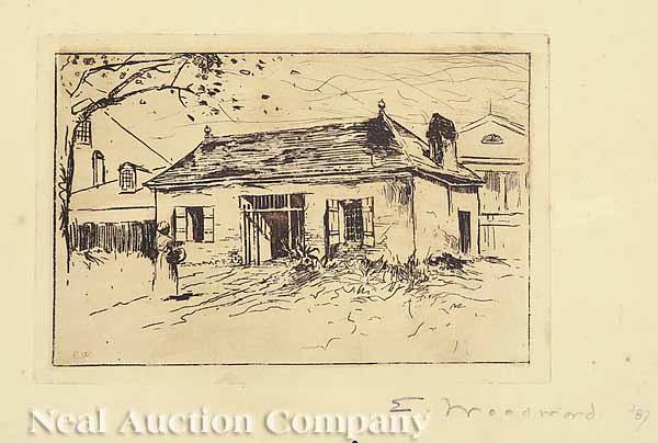 Appraisal: Ellsworth Woodward American New Orleans - New Orleans Home etching