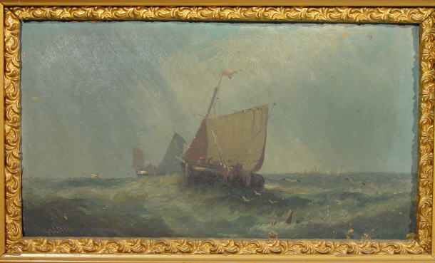 Appraisal: W H W - oil onto board of Victorian fishing