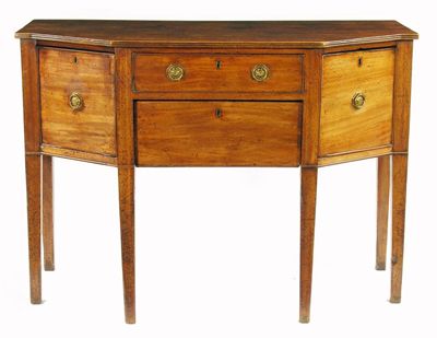 Appraisal: An early th century mahogany sideboard with canted corners and