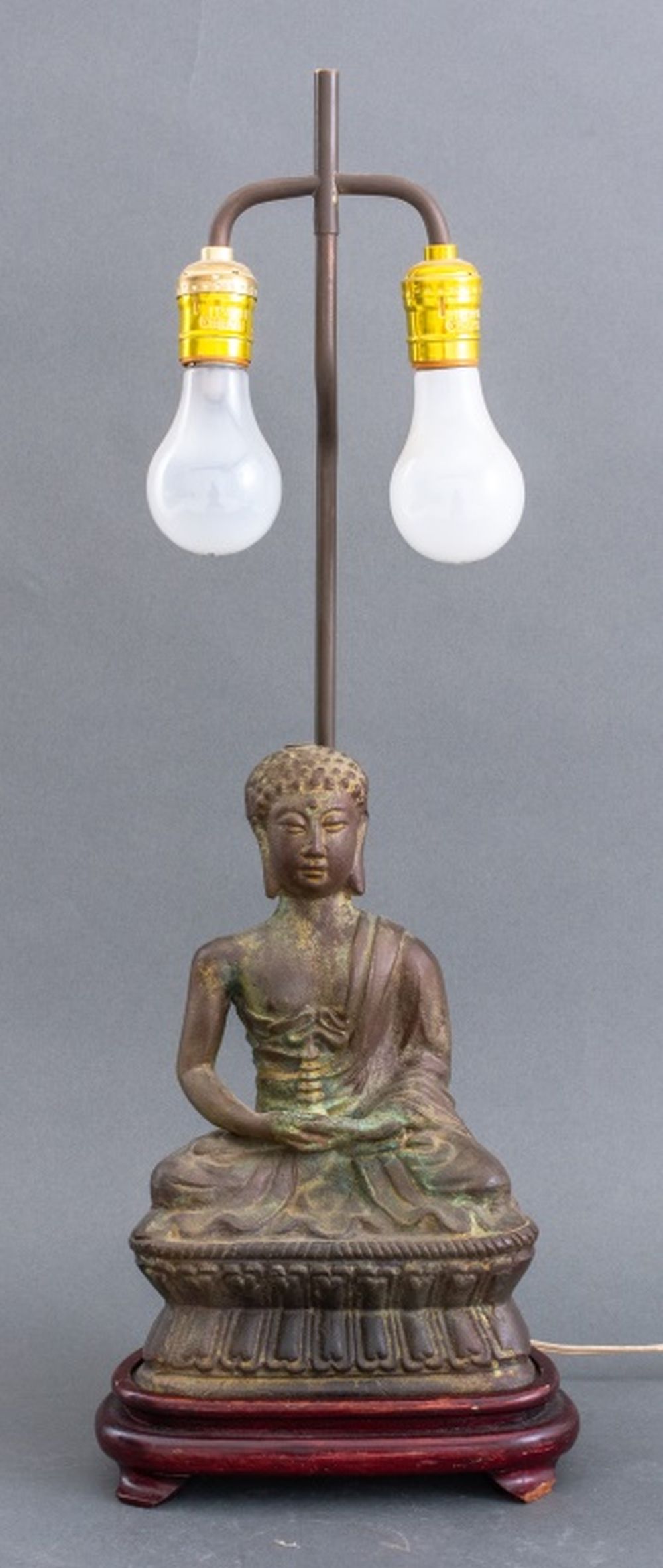 Appraisal: JAPANESE BRONZE BODHISATTVA MOUNTED AS A LAMP Japanese Bronze Bodhisattva