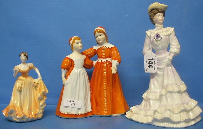 Appraisal: Coalport Figures Louisa at Ascot Restoration Stuart and Miniature Rose