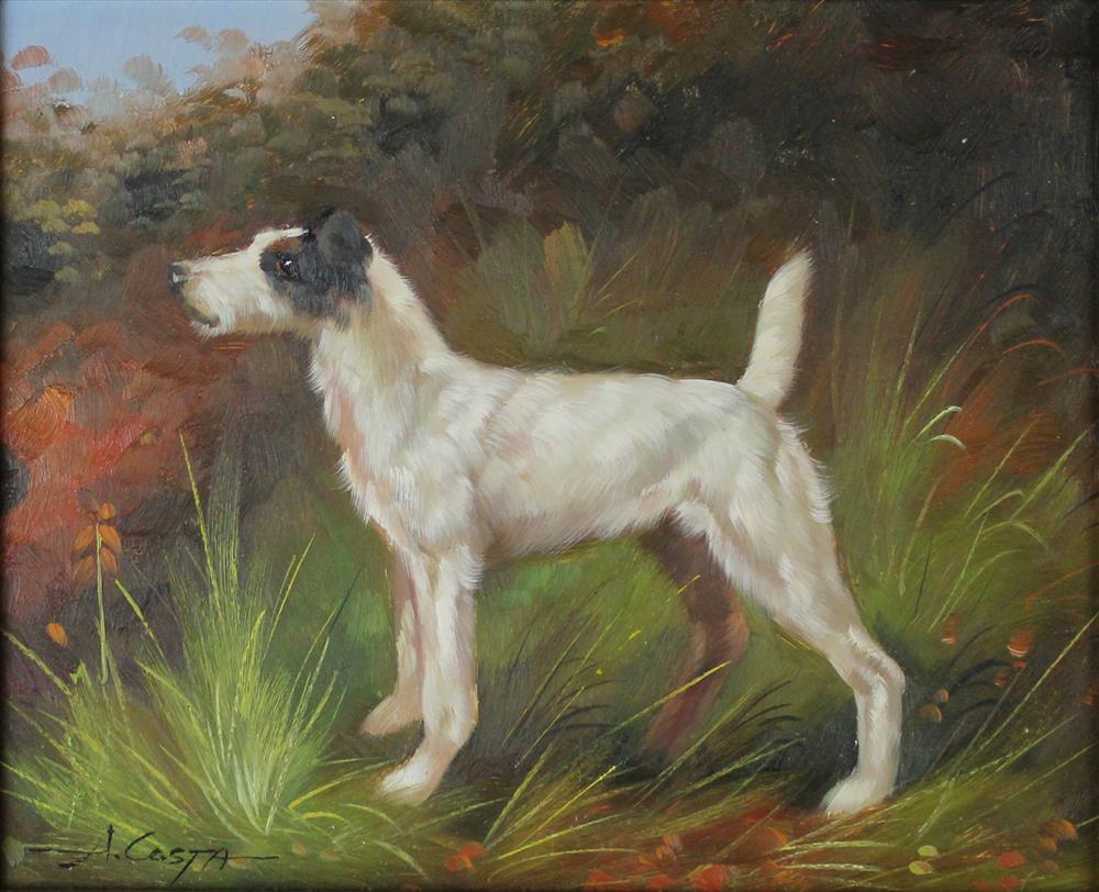 Appraisal: A COSTA TERRIER Oil on panel x in Framed lower