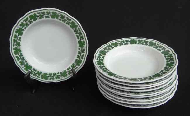 Appraisal: Set of signed Meissen ivy pattern bowls '' Diameter Marked