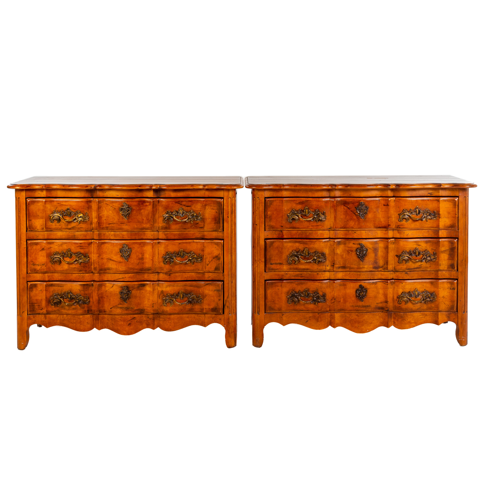 Appraisal: A PAIR OF CENTURY CONTINENTAL STYLE BACHELORS CHESTS th century