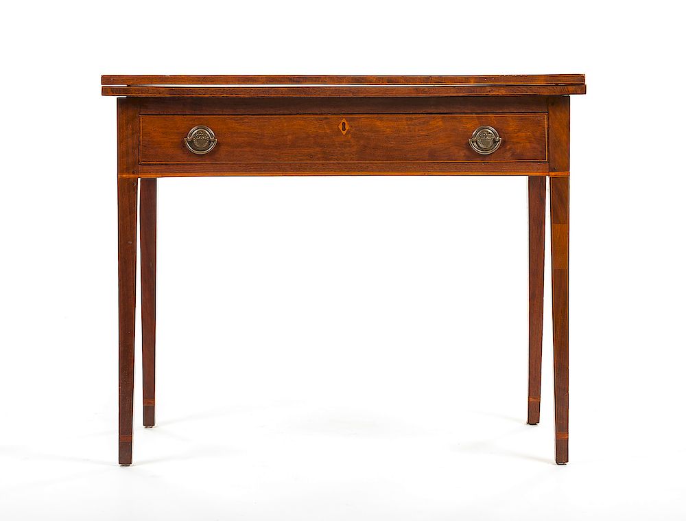 Appraisal: American Federal Side Table DESCRIPTION An American Federal lift top