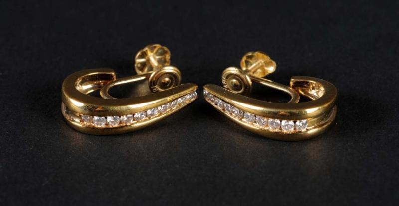 Appraisal: Pair of Screw Back K Gold Diamond Earrings Condition Excellent