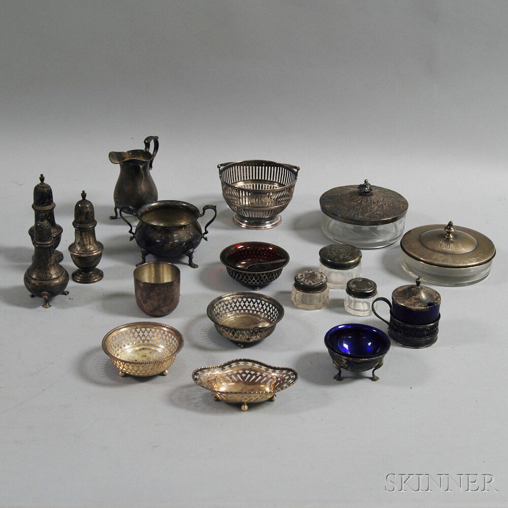 Appraisal: Group of Sterling Silver and Silver-mounted Table and Vanity Items