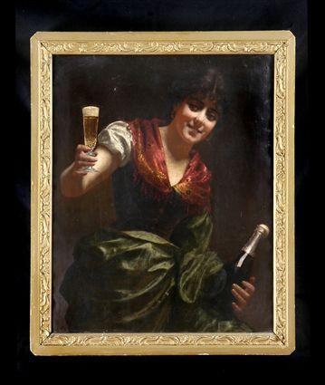 Appraisal: JOSEPH LIECK b CHAMPAGNE TOAST Oil on canvas relined x