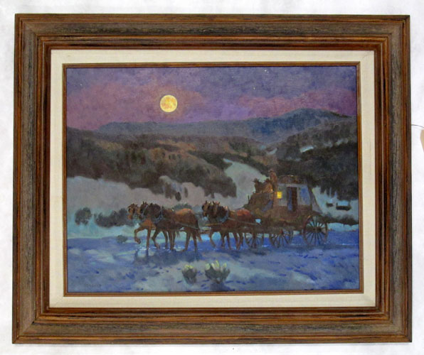 Appraisal: SHERYL L BODILY OIL ON BOARD Montana Idaho born Stagecoach