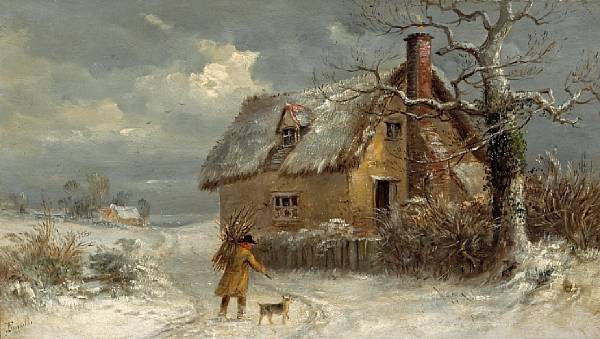 Appraisal: Thomas Smythe British - A winter scene with a figure