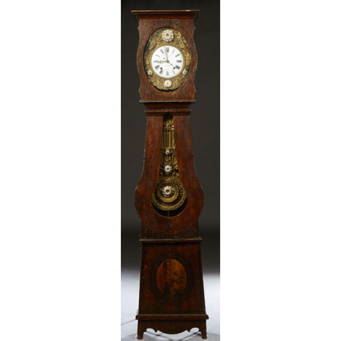 Appraisal: French Provincial Faux Bois Carved Pine Tallcase Clock th c