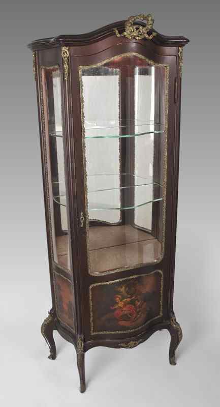 Appraisal: FRENCH VITRINE ORMOLU CURIO DISPLAY CABINET Single door with illuminated