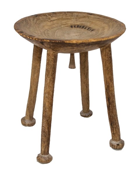 Appraisal: A th century African carved hardwood four legged stool with