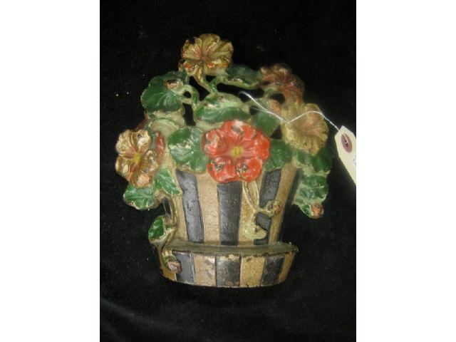 Appraisal: Cast Iron Figural Doorstop flowers in planter