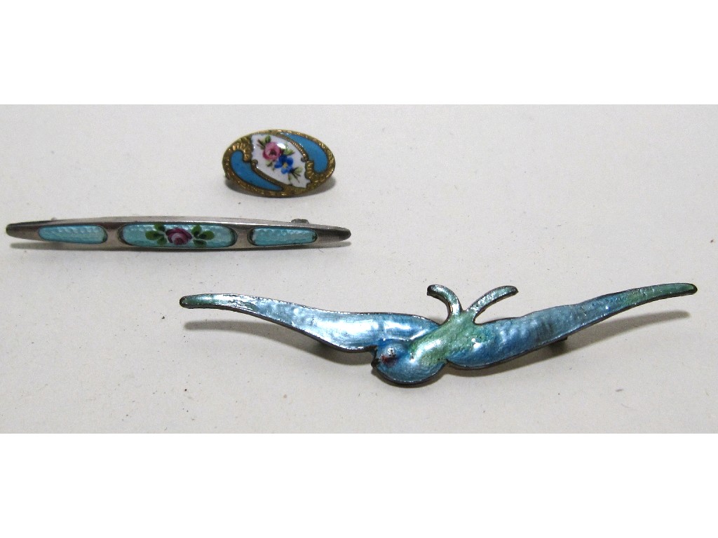 Appraisal: Three enamelled brooches