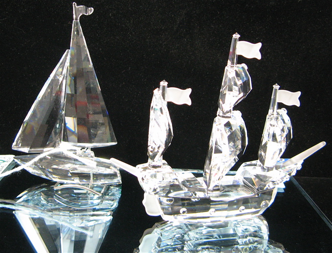 Appraisal: SWAROVSKI AUSTRIAN CUT CRYSTAL BOATS from the When We Were