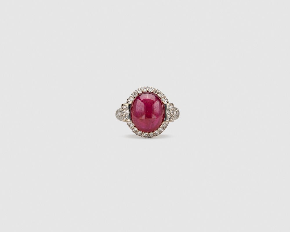 Appraisal: K Gold Ruby and Diamond Ring K Gold Ruby and