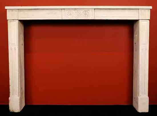 Appraisal: A French Louis XVI Limestone Fireplace Surround th century having