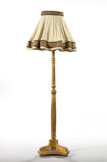 Appraisal: Grand American Carved Giltwood Tripodal Drawing Room Floor Lamp first