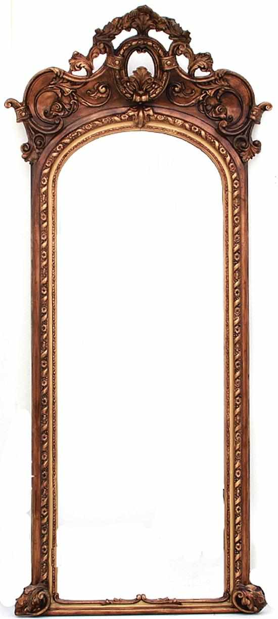 Appraisal: Victorian carved giltwood pier mirror last half th century fleur-de-lis