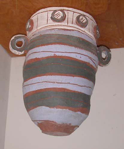 Appraisal: Large Vase with Handles Ceramic on Ceramic th Century Ceramic