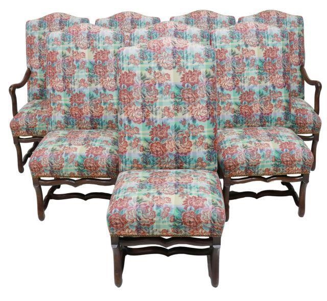 Appraisal: lot of Louis XIV style highback dining chairs in floral