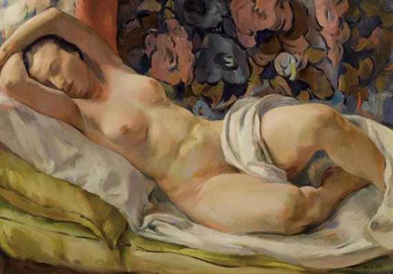 Appraisal: MILICH ABRAHAM ADOLPHE Tyszowel - Lugano Reclining nude Oil on