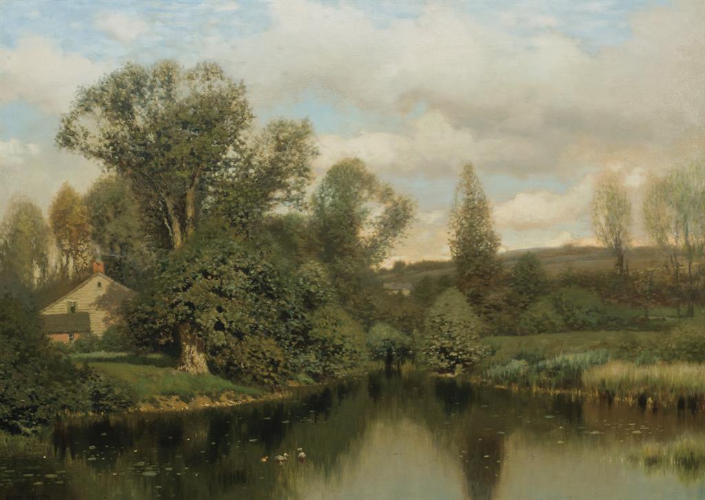 Appraisal: HENRY PEMBER SMITH American - Reflections on the River oil