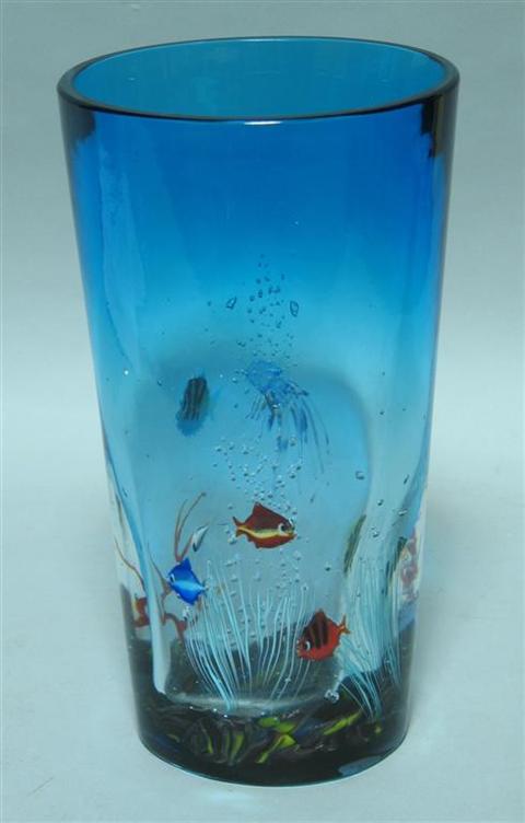 Appraisal: MURANO SEA LIFE VASE SIGNED ELIO RAFFAELI Signed and with