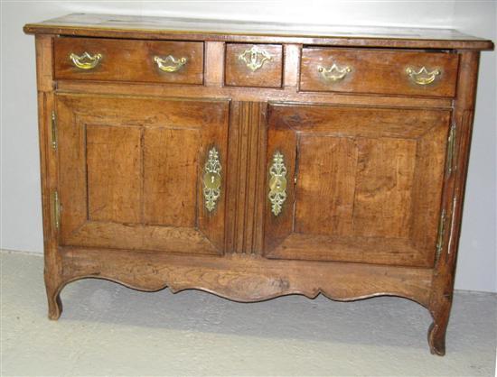 Appraisal: French provincial oak buffet th century three drawers above two