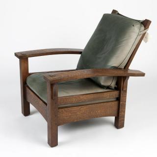 Appraisal: An oak Morris chair Warren Hile Studio Late th century