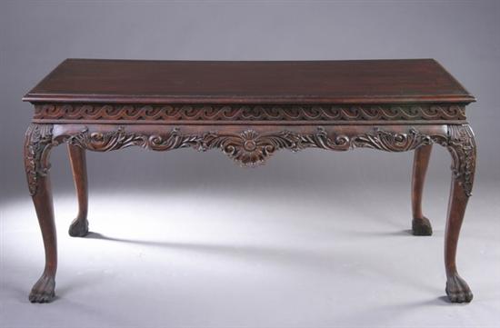 Appraisal: GEORGE II STYLE MAHOGANY LIBRARY TABLE th century Rectangular top