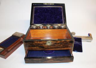 Appraisal: Antique dressing or vanity box in Coromandel Antique dressing or