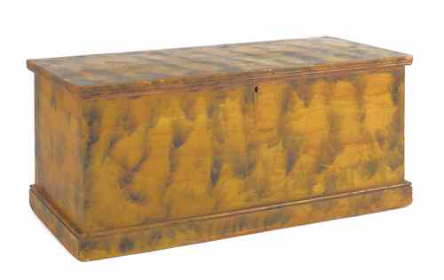 Appraisal: Small Pennsylvania painted blanket chest ca with a black smoke