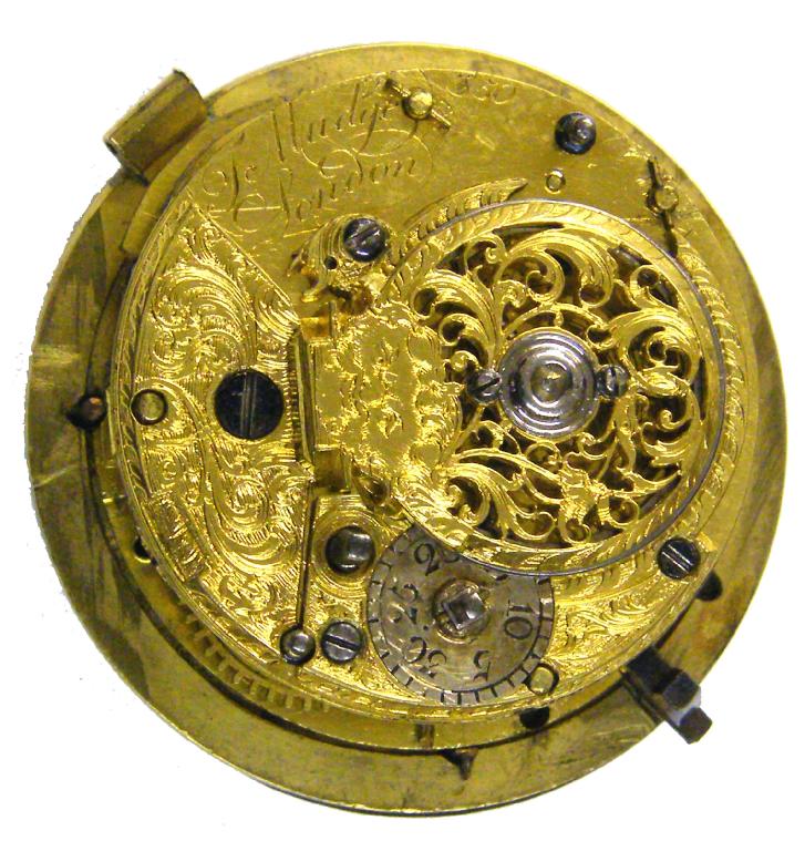 Appraisal: Mid th century English fusee cylinder pocket watch movement the