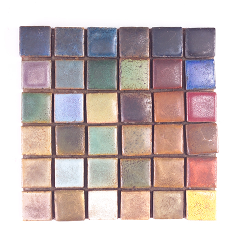 Appraisal: MUELLER MOSAIC Rare tile color chart of thirty-six small sample