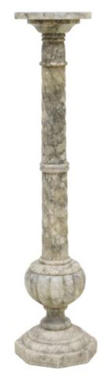 Appraisal: Italian carved alabaster column pedestal early th c square top