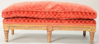 Appraisal: Small Louis XVI French style six leg stool ht lg