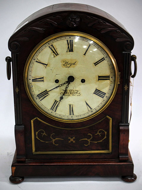 Appraisal: A VICTORIAN MAHOGANY CASED TABLE OR BRACKET CLOCK the arching