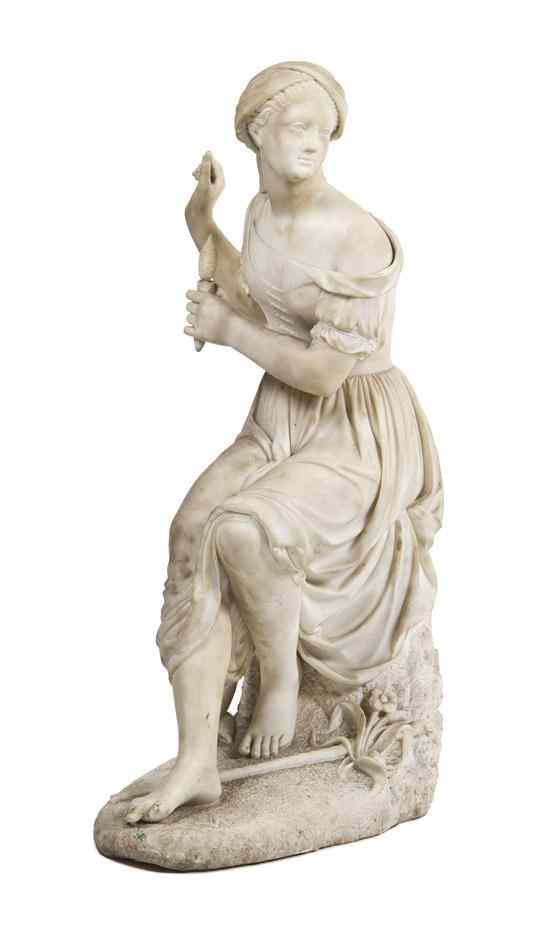 Appraisal: An Italian Marble Figure Carlo Paneetta depicting a woman holding