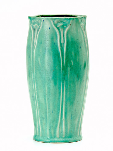 Appraisal: JERVIS Vase decorated in the style of Grueby with full-height