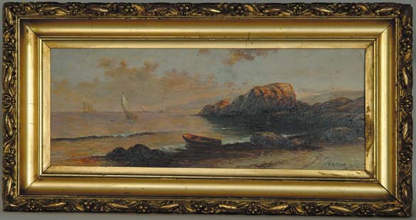 Appraisal: FRANCIS A SILVA American - SAILBOATS OFF ROCKY COAST Oil