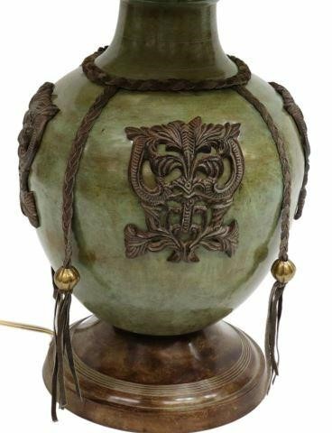 Appraisal: Decorative table lamp attributed to Frederick Cooper footed vasiform metal