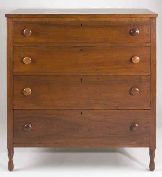 Appraisal: NC Piedmont Chest of Drawers ca walnut southern yellow pine