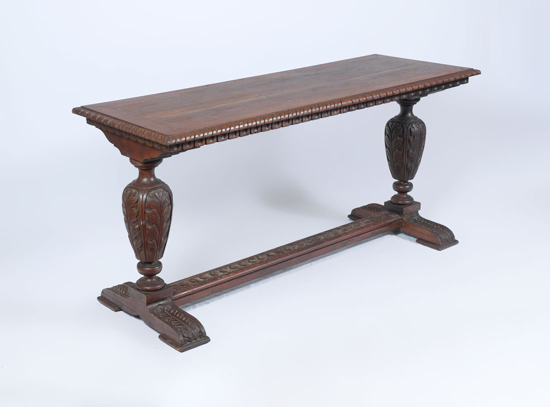 Appraisal: ITALIAN RENAISSANCE REVIVAL CARVED LIBRARY TABLE Elongated rectangular top with