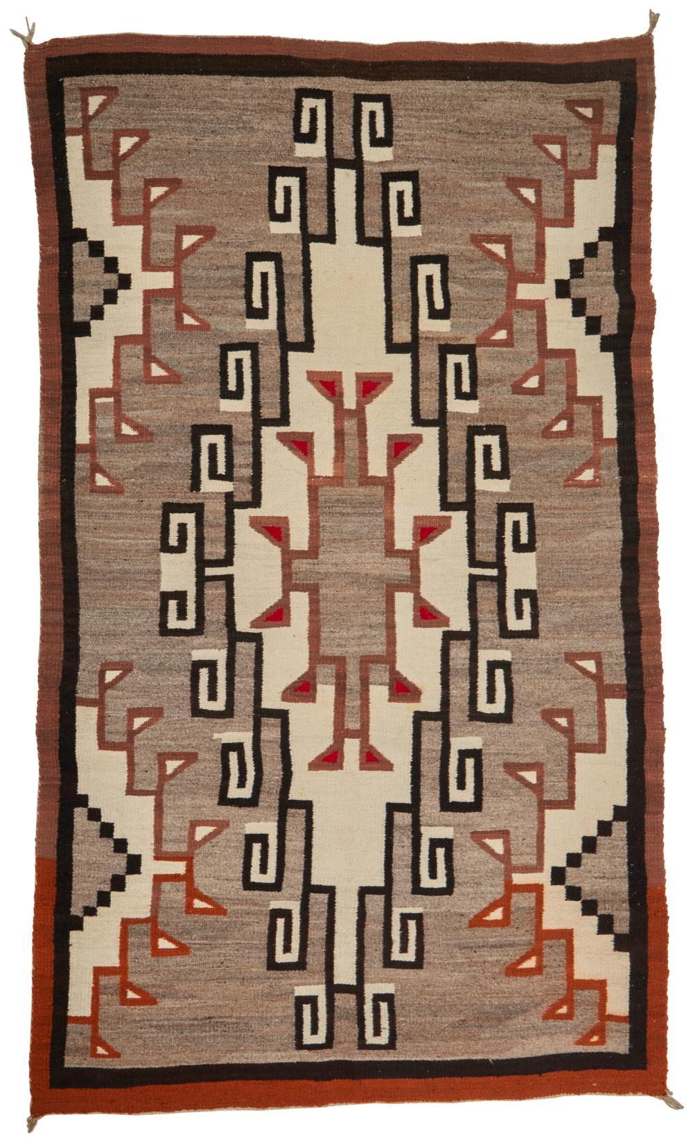 Appraisal: A Navajo Regional rug Mid- th Century Woven in cream