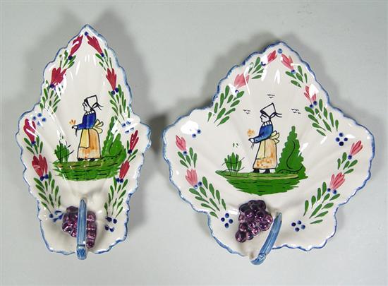 Appraisal: Two Pieces of Blue Ridge China Peasant ware Two leaf