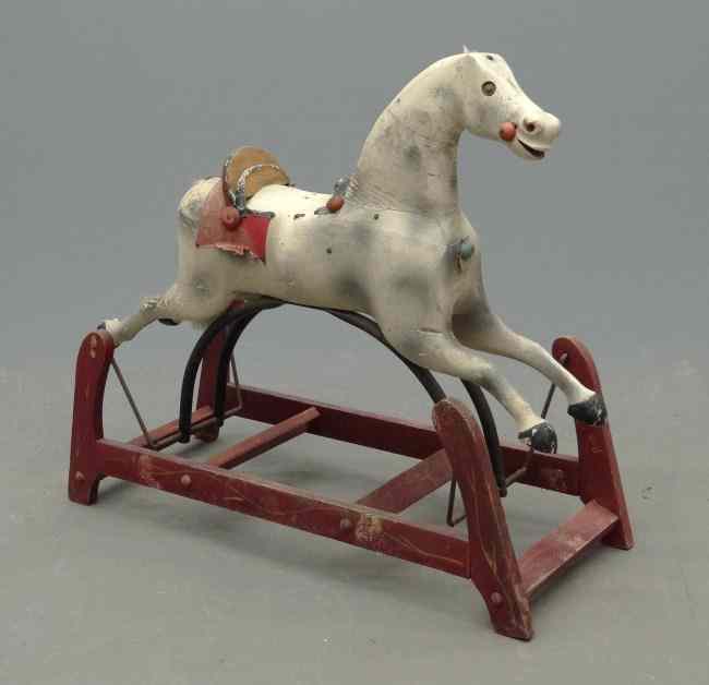 Appraisal: th c folk art polychrome painted rocking horse '' W